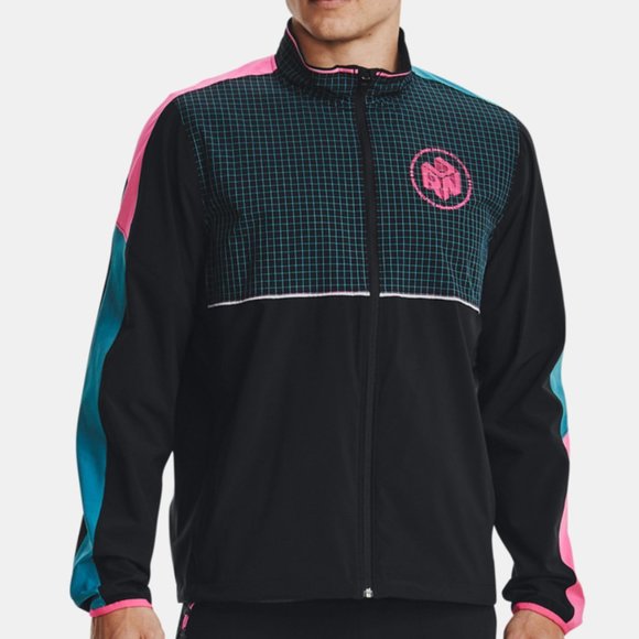 Under Armor Run Anywhere Storm Jacket - Black with Neon Trim, Men's, Water-Rep S - Picture 1 of 8